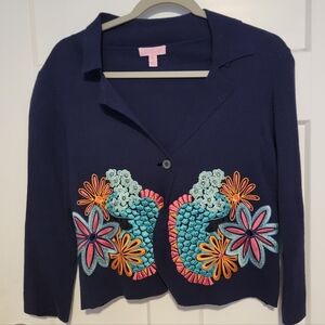 Navy Embroidered Women's Sweater Lilly Pulitzer
